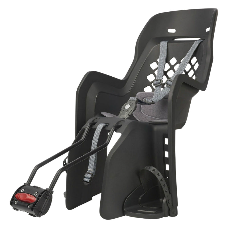 Porte Bebe-Siege Enfant Arrière Polisport A Fixer Sur Cadre Joy Noir Coussin Gris (9 A 22Kgs) Compatible 29" Homologué E