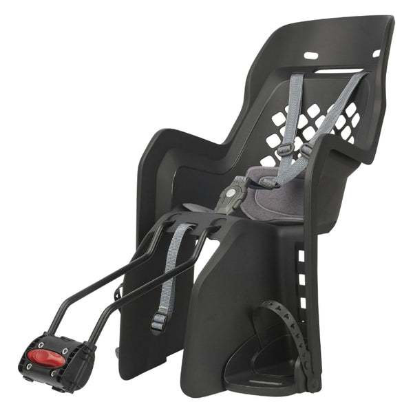 Porte Bebe-Siege Enfant Arrière Polisport A Fixer Sur Cadre Joy Noir Coussin Gris (9 A 22Kgs) Compatible 29" Homologué E