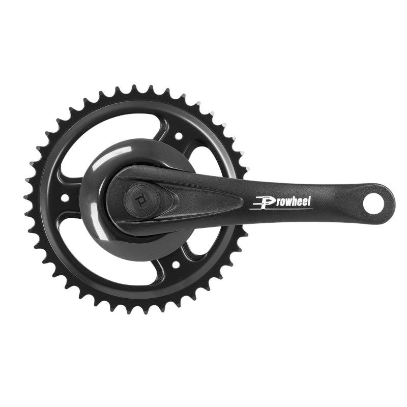 Pédalier City Manivelles Alu 170 mm Plateau 42D. (Disque Centrale 93 mm Plastique Noir) Chaîne 2.38 (3-32")