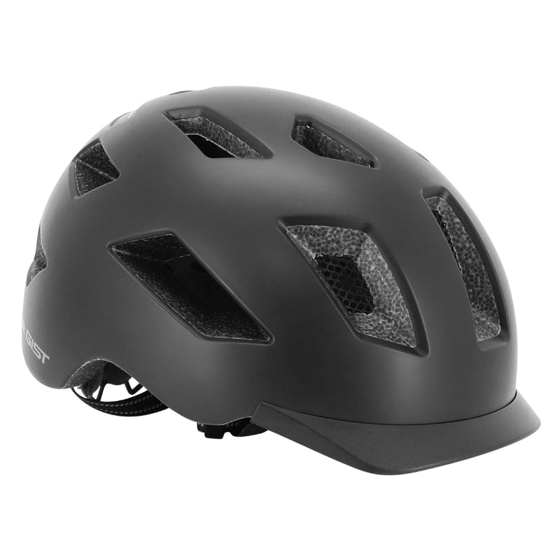 Casque Vélo Adulte Gist Urbain Smart Noir In-Mold Avec Éclairage Arrière Taille 52-58 Réglage Molette - Lumière Visible 
