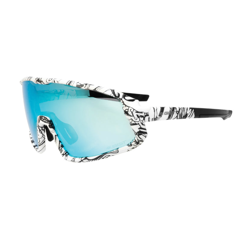 Lunettes Vélo Adulte Gist Next Monture Pop Blanc (3 Verres Interchangeables - Protection 100% Uv - Uva - Uvb) Vision Opt