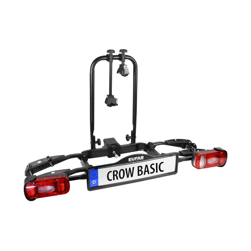 Porte Vélo Plateforme Eufab Crow Basic Pour 2 Vélos VAE Fixation Rapide Sur L'Attelage - Charge Maxi 50Kgs