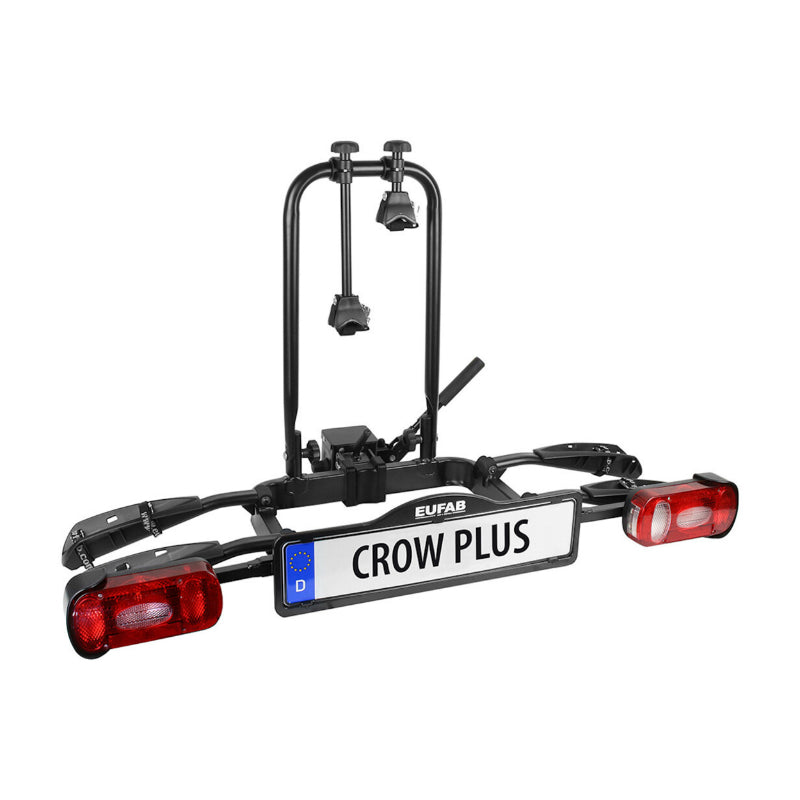 Porte Vélo Plateforme Eufab Crow Plus Inclinable Pour 2 Vélos VAE Fixation Rapide Sur L'Attelage - Possibilte D'Une Exte