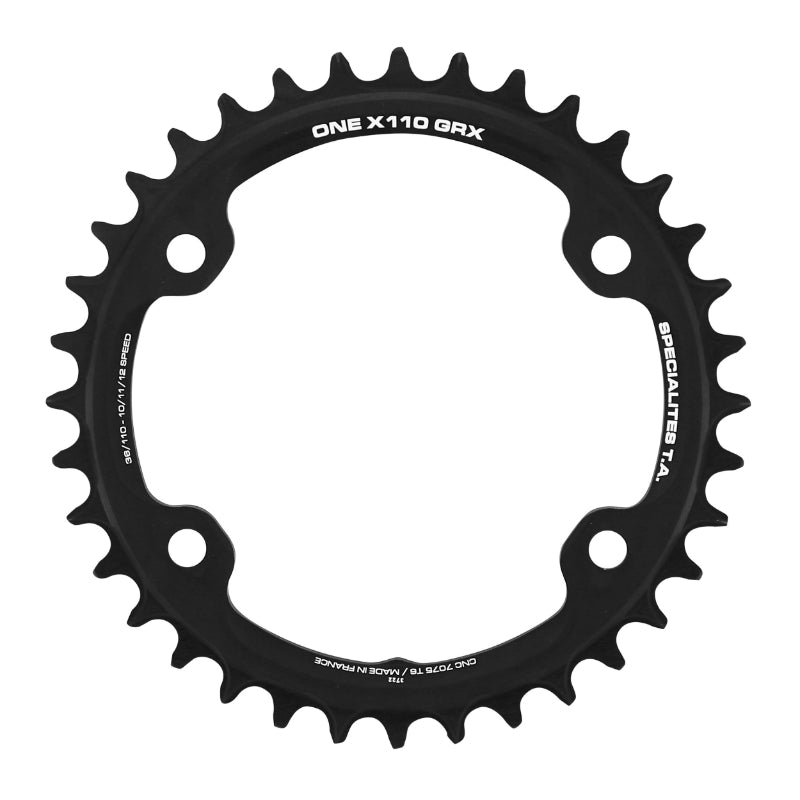 Plateau Gravel 4 branches Ã˜ 110 Pour Shimano Grx Mono Ta X110 One 36 dents Compatible Rx600-Rx810 Noir 10-11V.