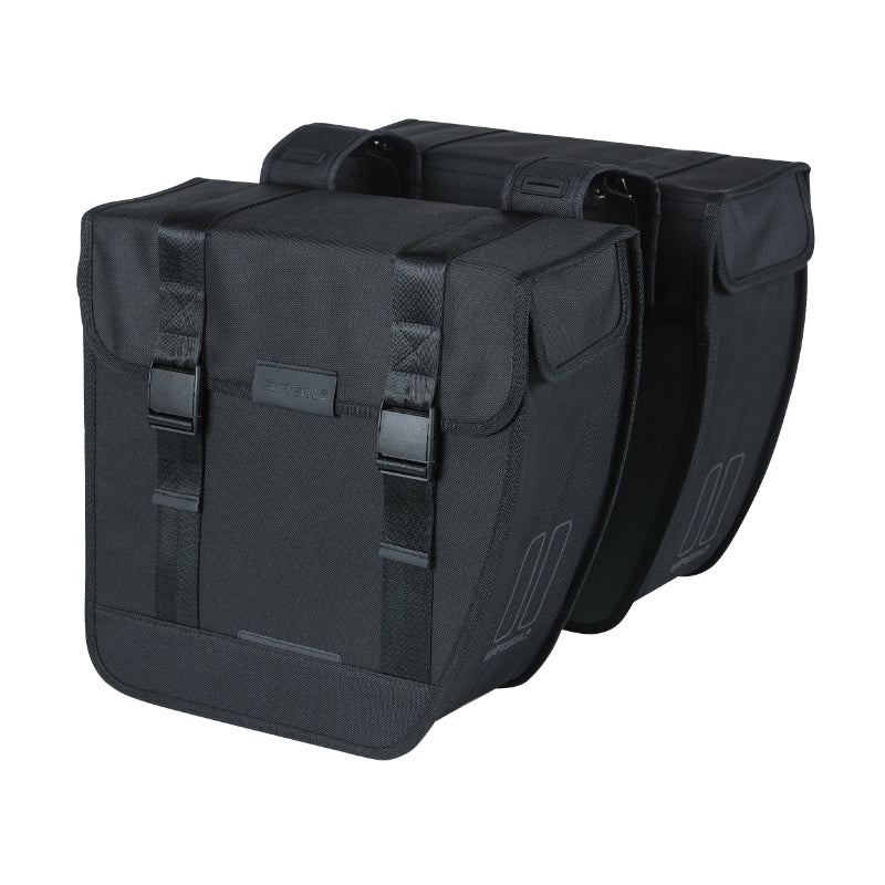 Sacoche Arrière Vélo Double Basil Tour XL 35L Noir (35X14X35 cm) Fixation Porte Bagage