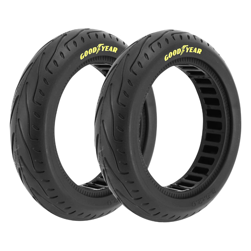 Pneu Trottinette Plein 8.5 X 2.00 Goodyear Noir Anti-Crevaison (Vendu Par 2 Sur Carte) - Largeur Intérieur 35 mm