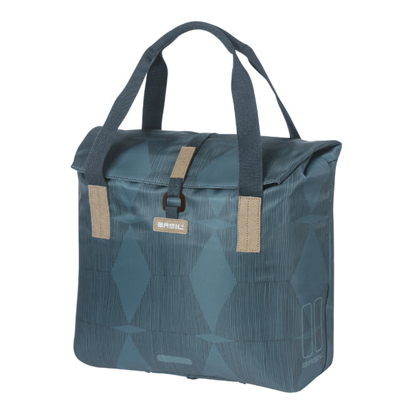 Sacoche Arrière Vélo Laterale Sac Bandouliere Basil City Shopper Elegance Bleu Estate Droit-Gauche 20-26L Fixation Hook-