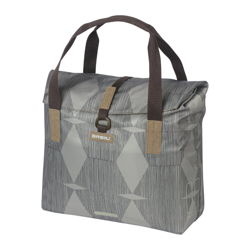 Sacoche Arrière Vélo Laterale Sac Bandouliere Basil City Shopper Elegance Taupe Droit-Gauche 20-26L Fixation Hook-On Por