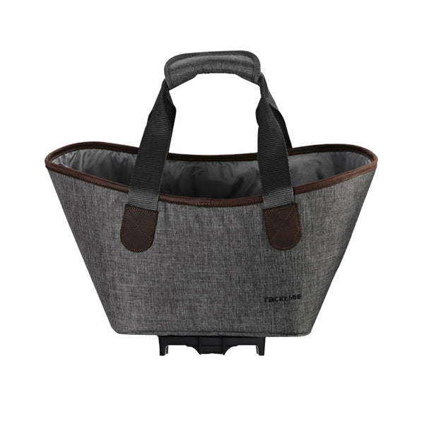 Panier-Sac A Main Vélo Racktime Agnetha 2.0 Gris Fixation Porte Bagage (L 34 cm X L 26 cm X H 37 cm) - Compatible System