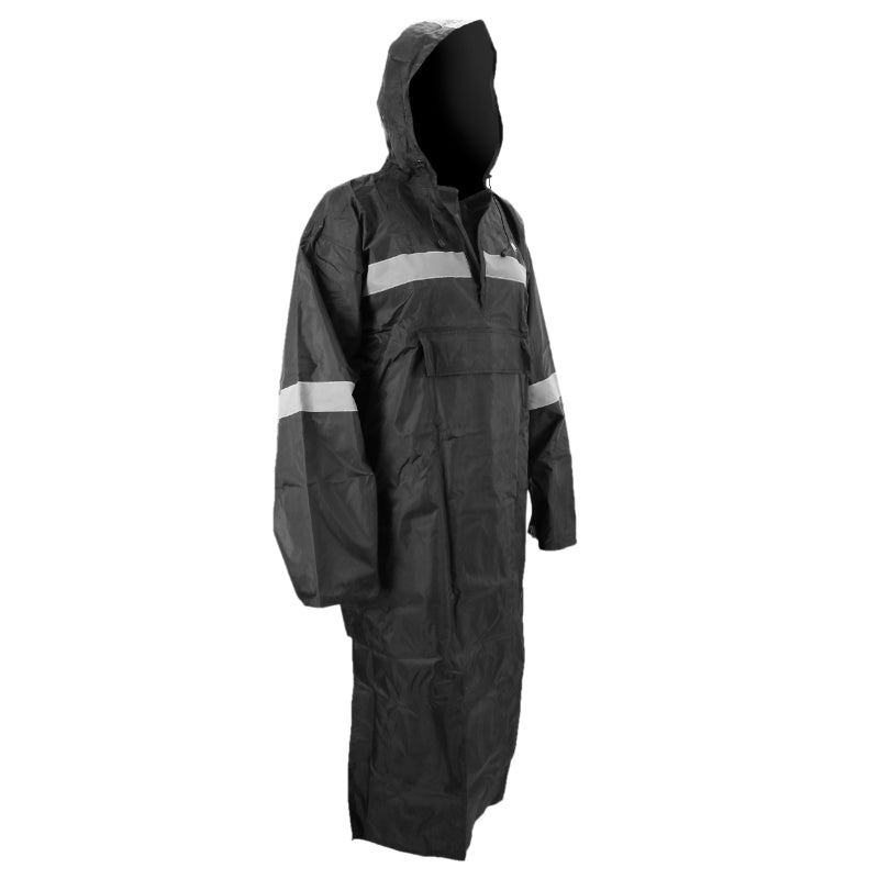 Poncho - Cape Anti Pluie Adulte P2R M-L Noir Waterproof Avec Capuche - Taille 1.68 Ã€ 1.78M