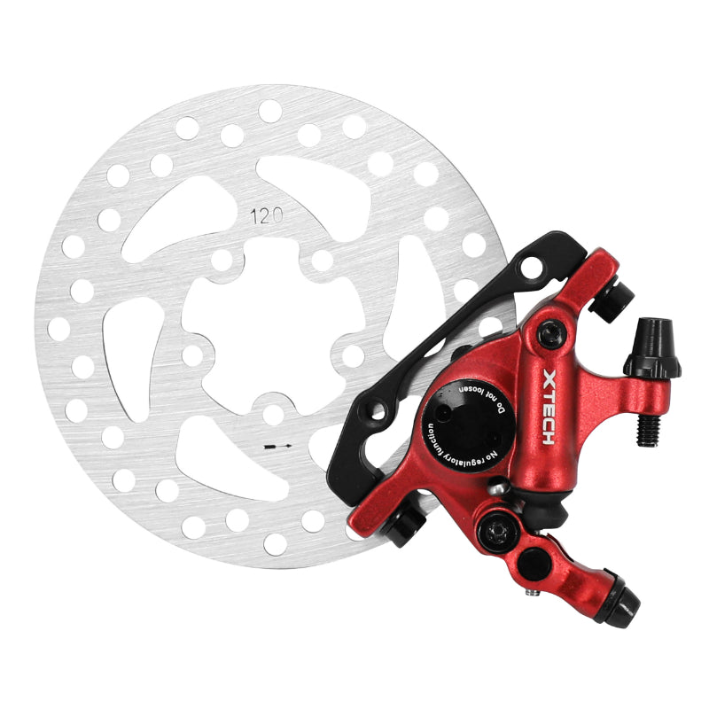 Frein Xtech Pour Trottinette Xiaomi Rouge (Étrier, Disque Et Support) (120 mm)