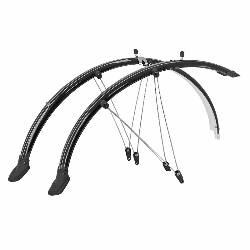 Garde Boue City-VTC Tringles 28"-700X35 P2R Trekking Plastic Noir Incassable Largeur 45 mm (Paire) - Reprends Sa Forme I