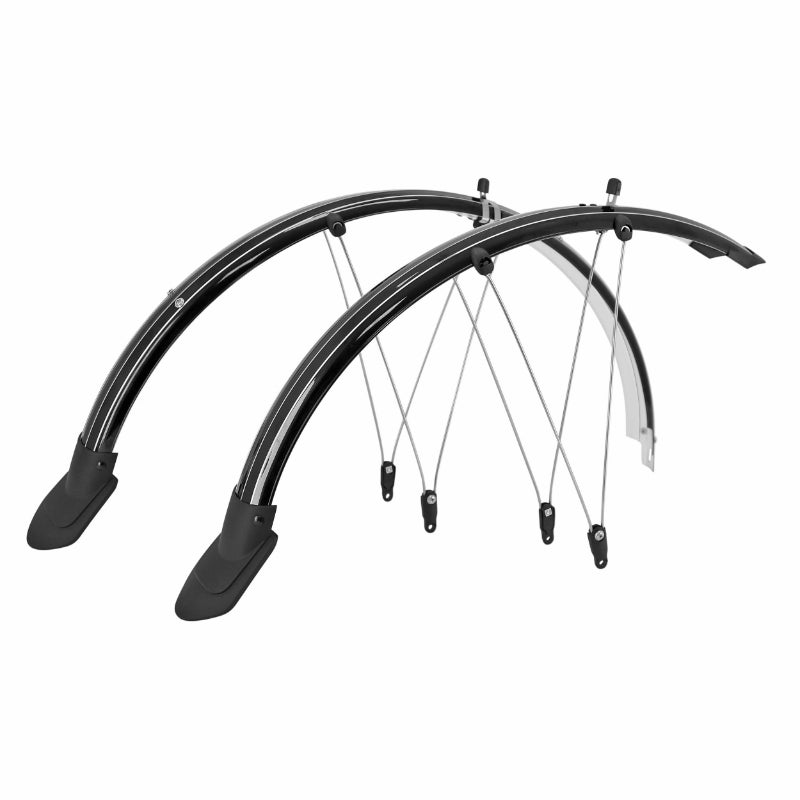 Garde Boue City-VTC Tringles 28"-700X35 P2R Trekking Plastic Noir Incassable Largeur 60 mm (Paire) - Reprends Sa Forme I