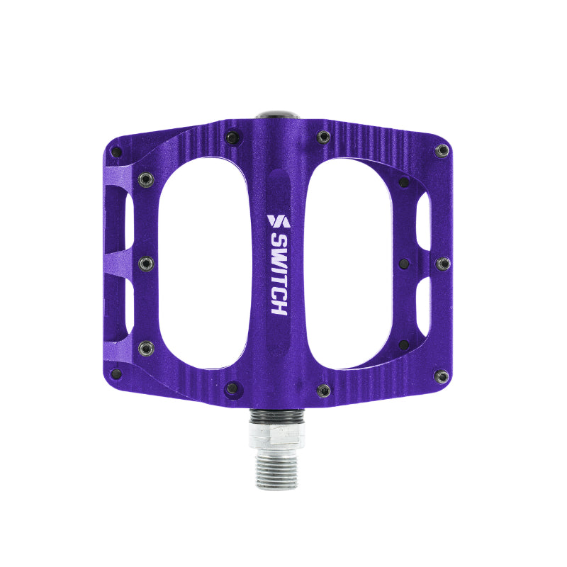 Pédale VTT Plateforme Descente - BMX Switch Freeride Alu Cnc Violet Filetage 9-16 Avec Picots (Paire) 100X90 mm