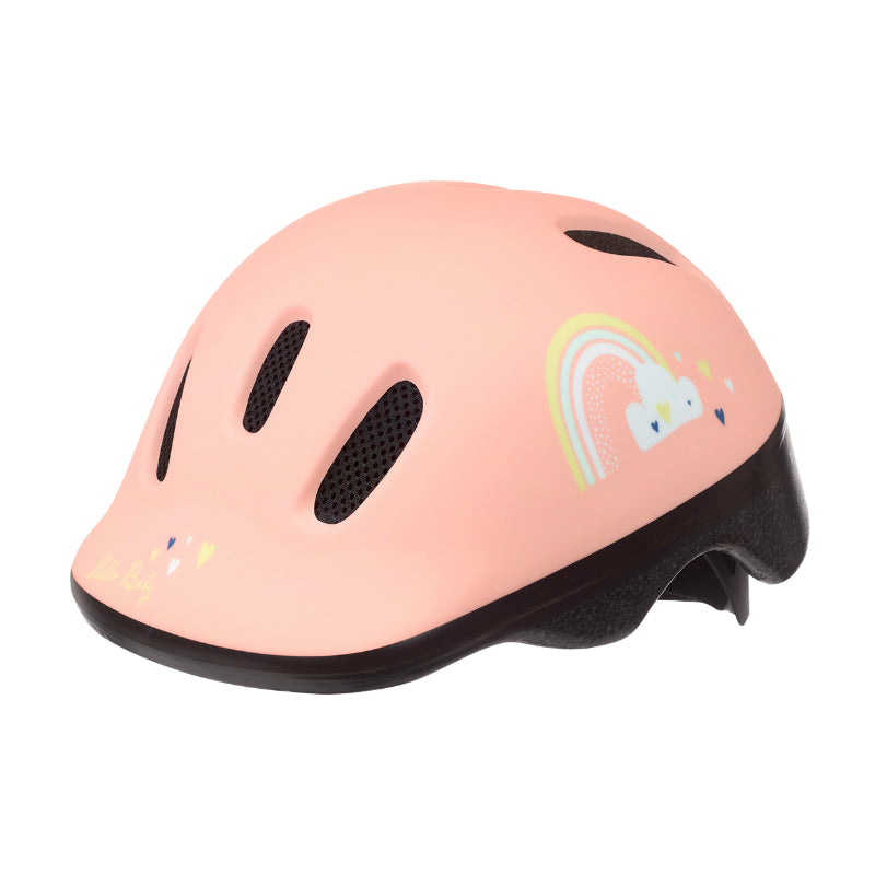 Casque Vélo Enfant-Bebe Polisport Happy Rainbow Rose Taille 44-48 cm Avec Molette (Vendu Sur Carte)