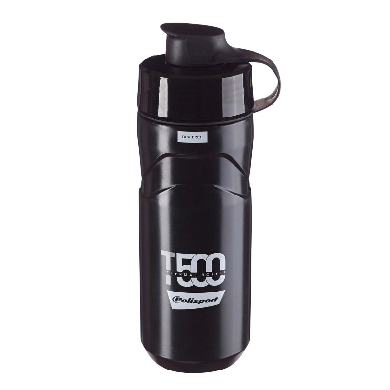Bidon Isotherm Polisport T500 2 En 1 4H Hot-Cold Noir 500Ml Ou Standard 650Ml Avec Bouchon Propre