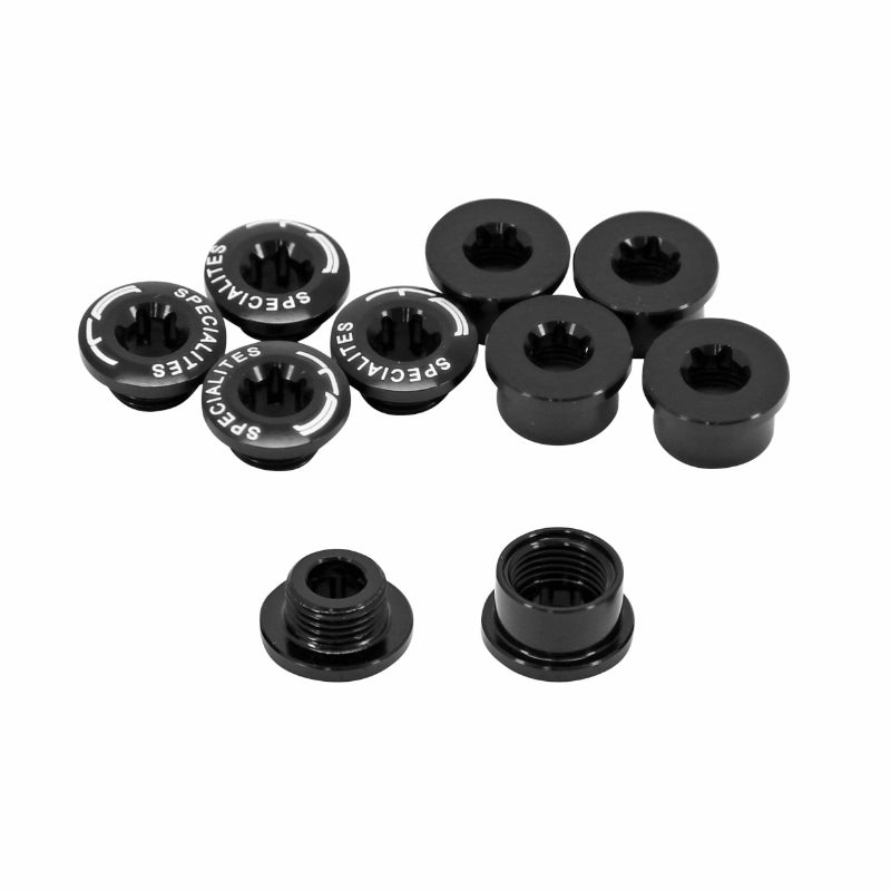 Intravis Pédalier Ta Alu Noir Compatible Mono Plateau 4 Et 5 Branches (Jeu De 5) - Vis Et Cheminee Sachet De 5 Vis Alumi