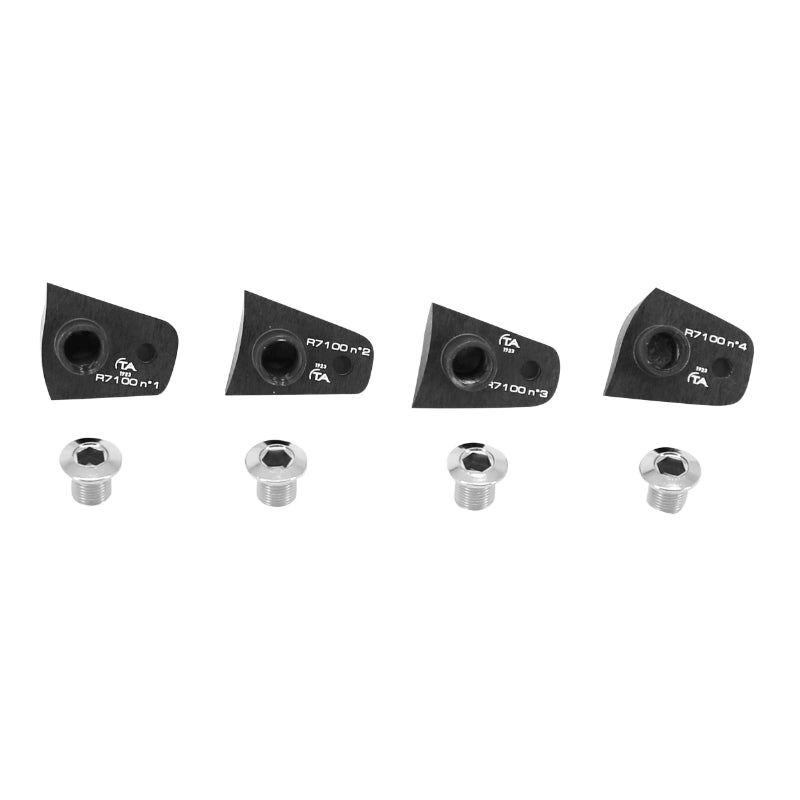 Intravis - Capot Pédalier Ta Compatible 105 R7100 12V. Noir Pour Plateau X110 (Jeu De 4) - Vis Et Cheminee
