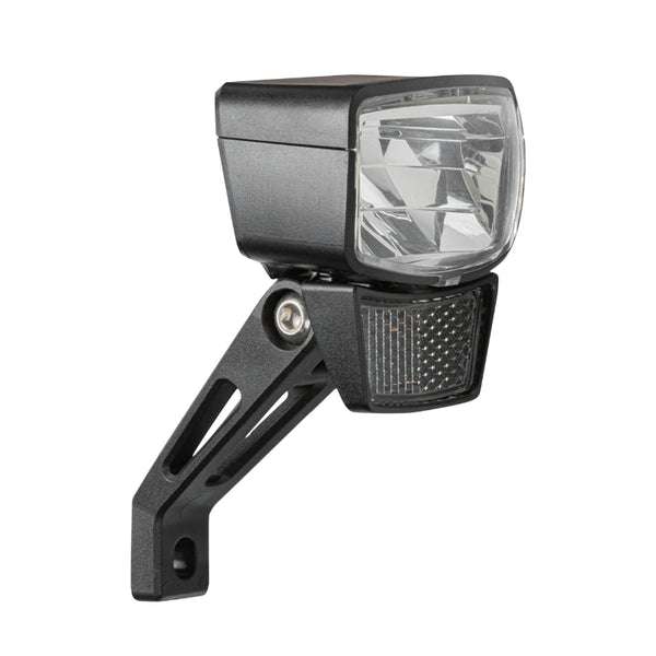 Éclairage Vélo Pour Moyeu Dynamo Avant Sur Fourche Axa Nxt 60 Lux Noir Bouton Switch On-Off - Pour Voir A 70M Et Visible