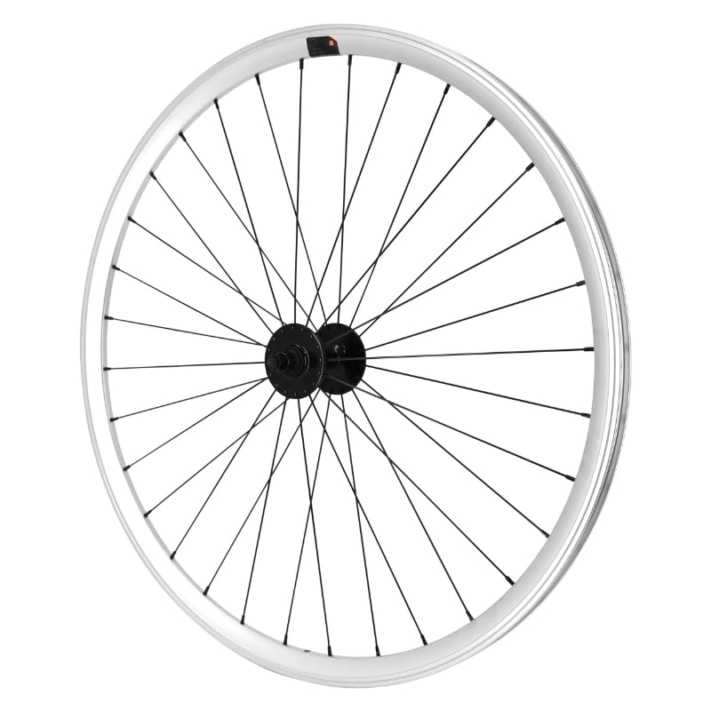 Roue Route - Fixie Patin P2R Argent Avant Avec Écrous Jante 17C Profil 28 mm