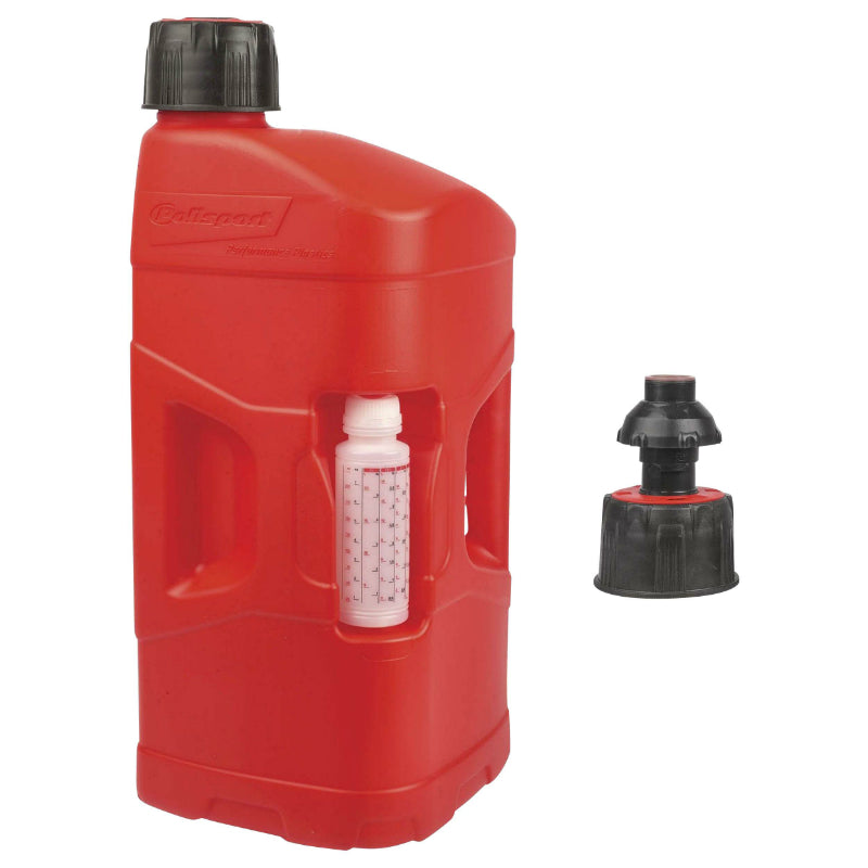 Jerrycan-Bidon Polisport Prooctane 20 L Rouge (Avec Bouchon De Remplissage Rapide) Et Bidon 250 Ml (Doseur Huile)