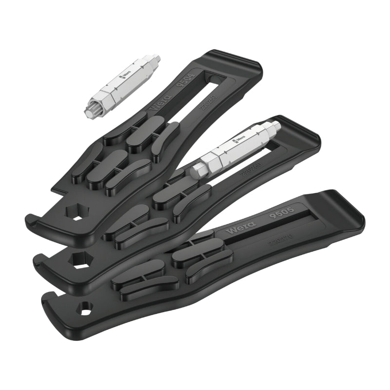 Démonte Pneu Vélo Wera Bicycle Avec Embouts 4 En 1 Et Démonte Obus (Set 5 Pieces) -Marque Allemande Pour Les Ateliers-
