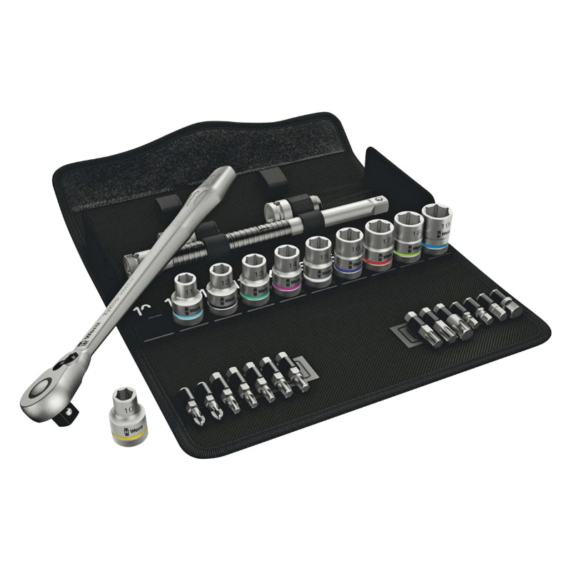Cliquet Wera 8100 Zyklop Métal 1-2 Metrique Avec Douilles Et Embouts Chrome Moly (Set 28 Pieces) -Marque Allemande Pour 