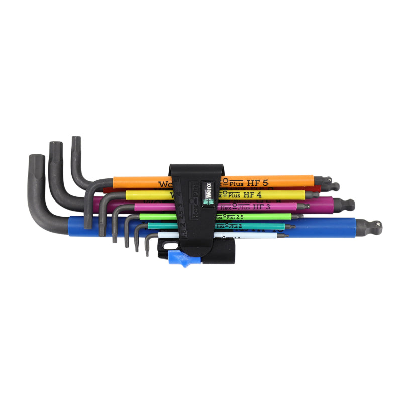 Clé Males Coudees 6 Pans-Allen Wera 950 Hf Hex Plus Blacklaser Metrique (Avec Fonction Retenue) (Set 9 Pieces) -Marque A