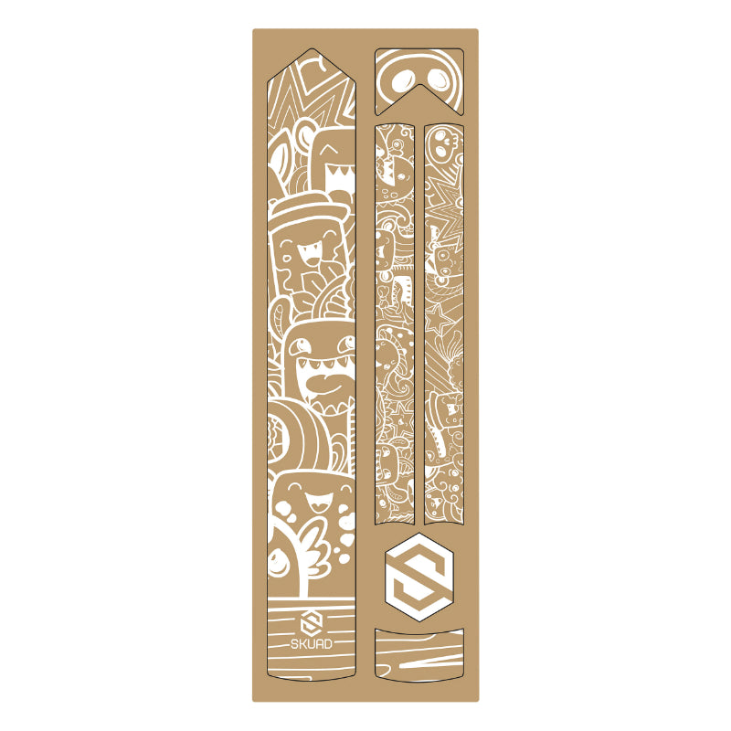 Autocollant-Sticker De Protection Cadre Vélo Skuad Modele Comics Blanc (3M)