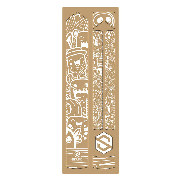Autocollant-Sticker De Protection Cadre Vélo Skuad Modele Comics Blanc (3M)