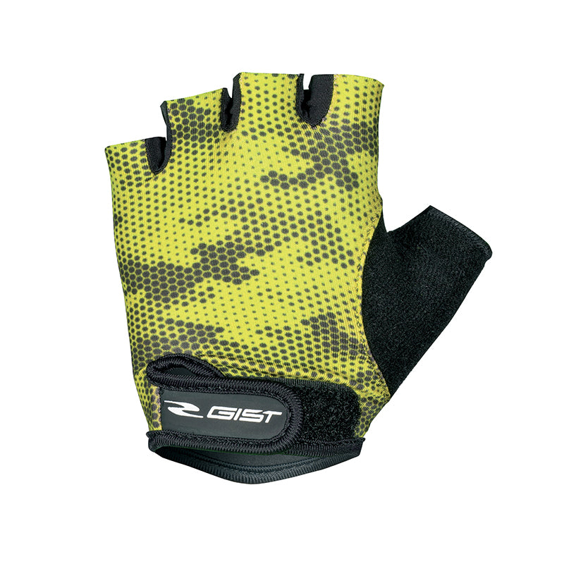 Gants Vélo Enfant Kid Court Gist Jaune Fluo-Noir XS (Paire Sur Carte) Avec Velcro