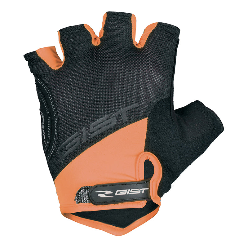 Gants Vélo Court Gist D-Grip Gel Été Orange Fluo M (Paire Sur Carte) Avec Velcro
