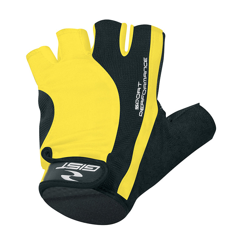 Gants Vélo Court Gist Pro Jaune Fluo M (Paire Sur Carte) Avec Velcro