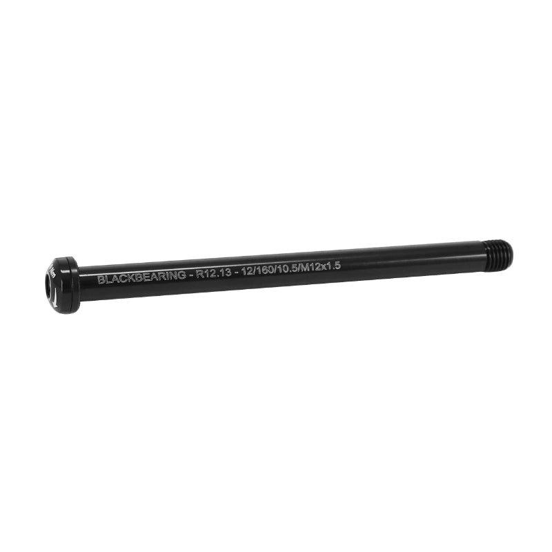 Axe Traversant - Blocage Roue Arrière Blackbearing Filetage M12 X 1.5 mm Noir (160 mm Hors Butee Dont Filetage 10,5 mm)