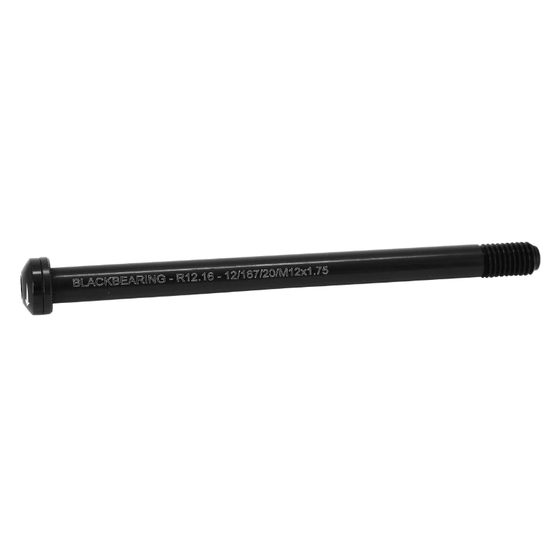 Axe Traversant - Blocage Roue Arrière Blackbearing Filetage M12 X 1.75 mm Noir (167 mm Hors Butee Dont Filetage 20 mm)