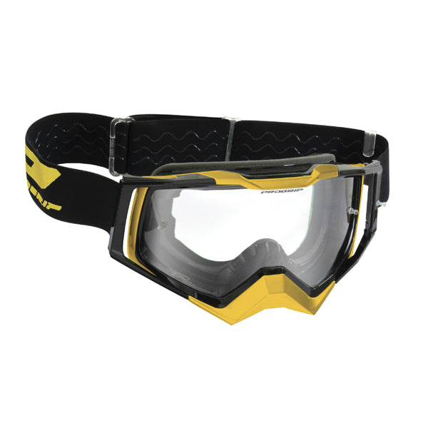 Masque-Lunettes Cross Progrip 3309 Tr Rapid Gris-Or-Noir Ecran Transparent Anti-Rayures-Anti U.V.-Anti-Buee (Homologué C