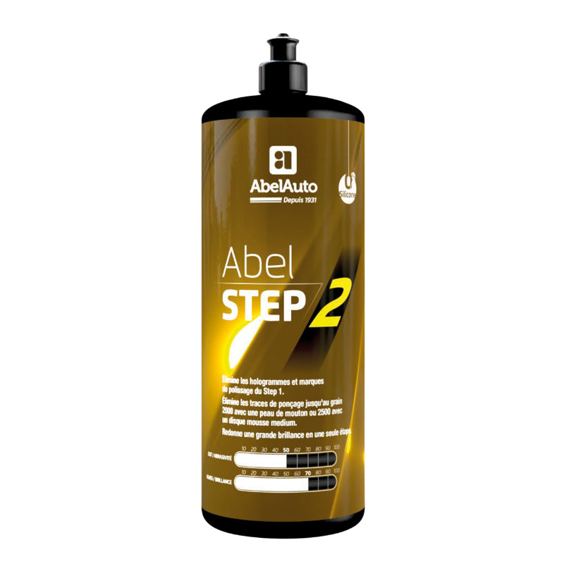 Polish Carrosserie Abel Auto Step 2 1L Abrasivite 50, Brillance 70 (Marque Francaise) -Gamme Professionnelle-