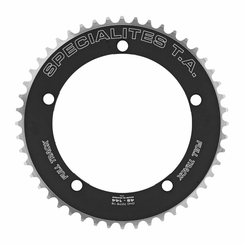 Plateau Piste 5 branches Ã˜ 144 Ta Full Track 48 dents Noir Alu 7075 Pour Chaîne 3.17 mm (1"1-8)