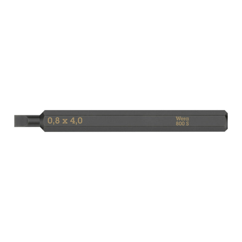 Embouts-Lames Interchangeables De Tournevis A Frapper Wera 800 S 1-4 A Fente-Plat 0,8 X 4,0 mm L 70 mm (Vendu A L'Unite)