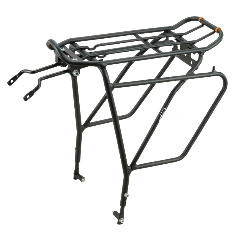 Porte Bagage Vélo Arrière A Tringles Ibera Touring Plus Alu Noir Réglable 26" Ã€ 29" Pour Frein Disque Compatible System