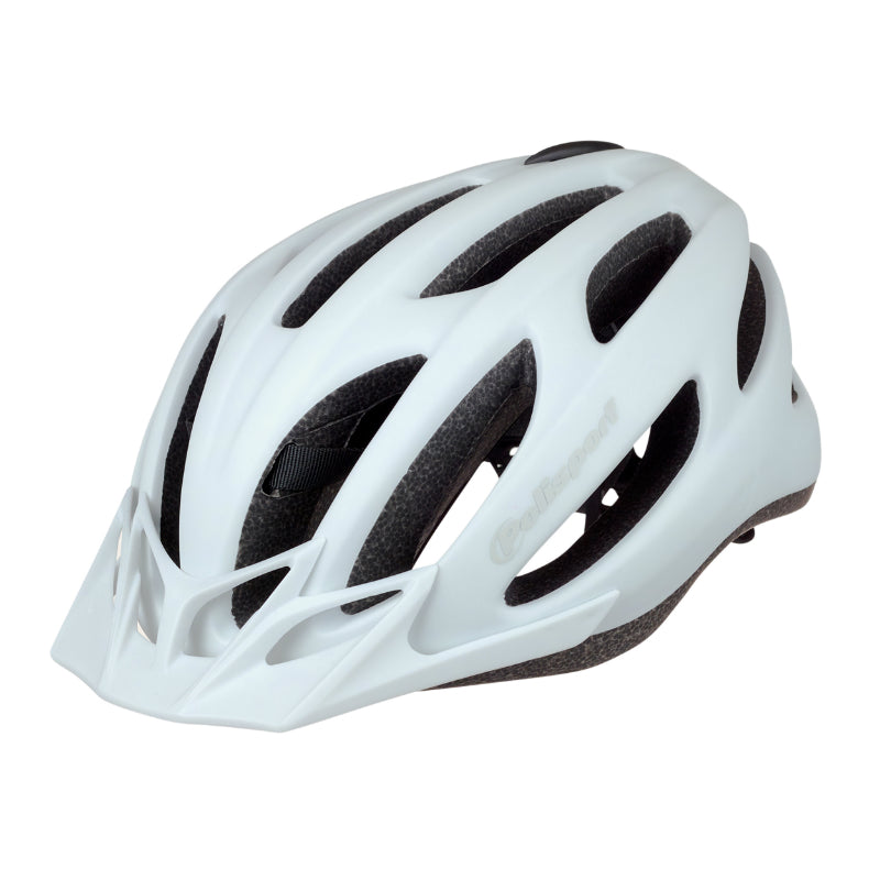 Casque Vélo Urbain-City Adulte Polisport Sport Flow In-Mold Blanc Mat Avec Visiere Blanche Taille 58-62 System Quick Loc