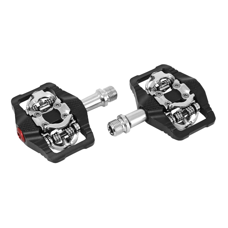 Pédale Gravel - VTT Plate Newton Automatique Ou Standard Alu Cnc Noir 102 X 73 mm Roulement Du (Compatible Shimano SPD) 