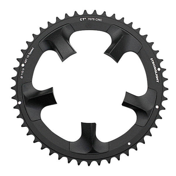 Plateau Route 5 branches Ø 110 Pour Shimano Ultegra 6750 Stronglight 49 dents Extérieur Noir Ct2 10V.