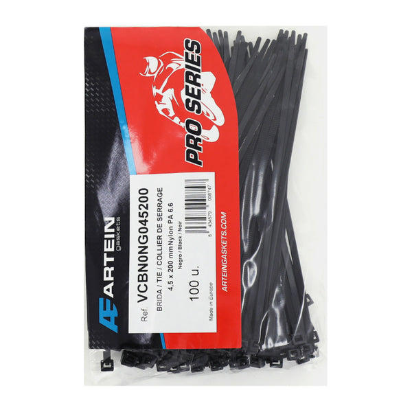 Collier De Serrage Nylon Type Rilsan Artein 4,5X200 mm Noir (Vendu Par 100) -Pro Series-