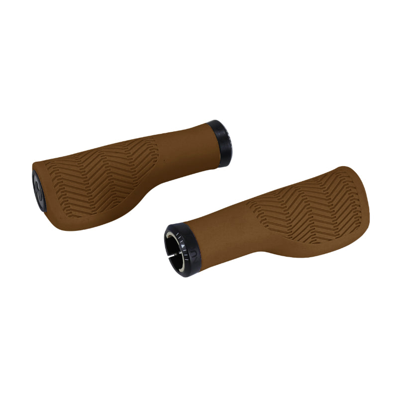 Poignée City Herrmans Nucore Town Ergonomique Avec Lock-On Marron Antique L 130 mm Diam 22 mm (Paire Sur Carte)