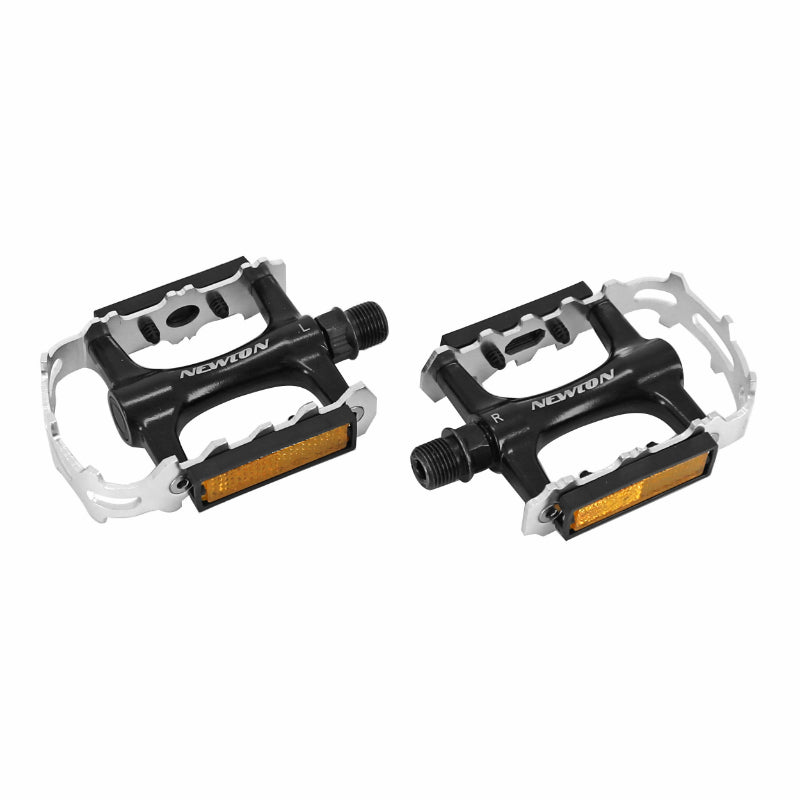 Pédale VTT Alu Newton Noir Cage Alu Argent 9-16" Roulement Du (Paire)
