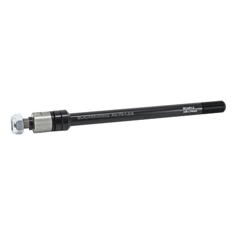 Axe Traversant - Remorque Roue Arrière Blackbearing Filetage M12X1.0 mm Pour 12X142-148 (158-170 mm) Avec Entretoise