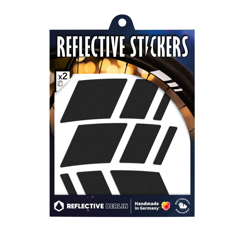 Autocollant-Sticker Reflechissant Pour Roue De Vélo Hauteur 40 mm Modele Racer Noir (Planche) -Reflective Berlin-