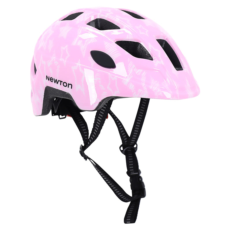 Casque Vélo Enfant Newton Stars Rose In Mold Avec Lock Taille 48-52 (Vendu En Boite)