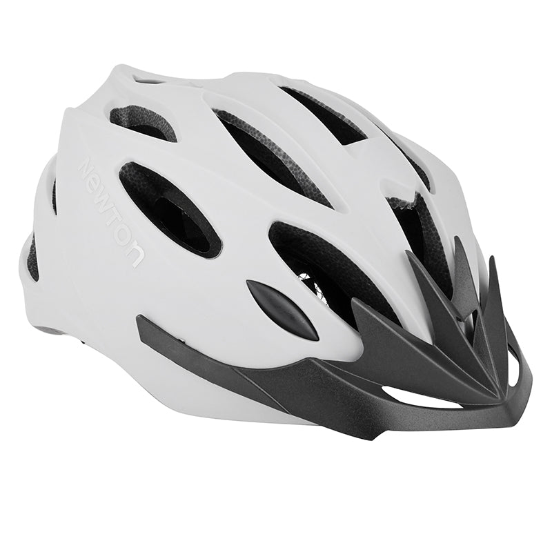 Casque Vélo Adulte Newton Route-VTT Sport Gris Clair Mat In-Mold Fermeture Boucle Fidlock Taille 58-61 Avec Visiere Et L